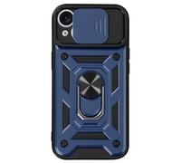 Mayaxess Carcasa anillo para iPhone 15 con tapa para la cámara, Azul noche