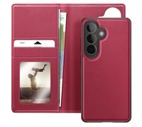 Mayaxess Funda Cartera 2 en 1 para Galaxy S26 Plus con Funda Desmontable, Rojo