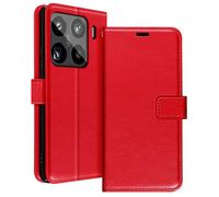 Mayaxess Funda cartera para Xiaomi 15 Pro con correa de mano, Rojo