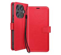 Mayaxess Funda Cartera para Xiaomi 17T Pro con Correa y Soporte, Rojo