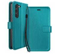 Mayaxess Funda Tarjetero para Galaxy S23 con Soporte Vídeo y Correa, Turquesa