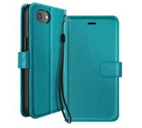 Mayaxess Funda Tarjetero para iPhone 16e con Soporte Vídeo y Correa, Turquesa