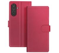 Mayaxess Funda tipo cartera 2 en 1 para Galaxy A17 con carcasa desmontable, Rojo