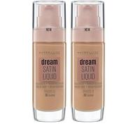 MAYBELLINE Base De Maquillaje Hidratante Con Ácido Hialurónico Y Cólageno, Para Pieles De Tono Claro, Tono 60 Caramel, 30 ml (Paquete de 2)