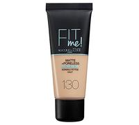 Maybelline Fit Me Base de Maquillaje Mate, Sin Poros, 130 Buff Beige - 30 ml