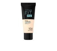 Maybelline New York, Base de Maquillaje que Calca a tu Tono Fit me! Mate y Afinaporos, Color: 104 Soft Ivory