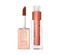 Maybelline Lifter Gloss Bronceado Brillo de labios, fórmula de hidratación duradera con ácido hialurónico, antiadherente, cobre 017