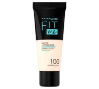 Maybelline New York, Base de Maquillaje que Calca a tu Tono Fit me! Mate y Afinaporos, Color: 100 Warm Ivory (Paquete de 6)