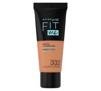 Maybelline New York, Base de Maquillaje que Calca a tu Tono Fit me! Mate y Afinaporos, Color: 332 Golden Caramel