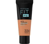 Maybelline New York, Base de Maquillaje que Calca a tu Tono Fit me! Mate y Afinaporos, Color: 334 Warm Tan