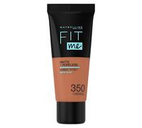 Maybelline New York, Base de Maquillaje que Calca a tu Tono Fit me! Mate y Afinaporos, Color: 350 Caramel (Paquete de 6)