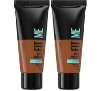 Maybelline New York, Base de Maquillaje que Calca a tu Tono Fit me! Mate y Afinaporos, Color: 360 Mocha (Paquete de 2)