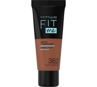 Maybelline New York, Base de Maquillaje que Calca a tu Tono Fit me! Mate y Afinaporos, Color: 362 Deep Golden