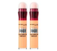 Maybelline New York Corrector de Ojeras Instant Age Corrector Líquido Coloreado para Manchas Azul Violeta Anti Edad Técnica Color Correction Aplicador en Esponja Color Amarillo - 2 Correctores