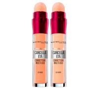 Maybelline New York Corrector Líquido Age Eraser con Bayas de Goji y Haloxyl Colores 00 Ivory y 02 Nude - 2 Correctores
