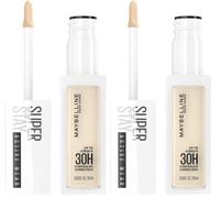 Maybelline New York, Corrector Superstay Active Wear 30H, Textura ultra-ligera, larga duración, Tono 05 Ivory (Paquete de 2)