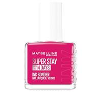 Maybelline New York - Esmalte de uñas Super Stay Ink Bonder, color tipo gel duro, resistente a las astillas, hasta 14 días de duración, brillo extremo, más duración, tono: 180 Rosa Fucsia, 12 ml