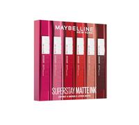 Maybelline New York - Estuche exclusivo de 6 lápices labiales líquidos de larga duración - Superstay Matte Ink - Tonos: Lover (15)/Seductress (65)/Artist (120)/Dancer (118)/Pioneer (20)/Voyager (50)