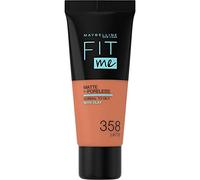 Maybelline New-York - Fond de Teint Fluide Fit Me Matte & Poreless - Peaux normales à grasses - teinte : 358 Café au Lait - 30 ml