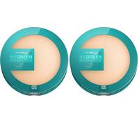 Maybelline New York Green Edition Polvos con cobertura alisadora, Piel + suave + unificada, Tono 25 (Paquete de 2)