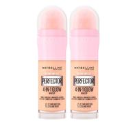 Maybelline New York Instant Age Perfector Glow 0.5 Fair Light Cool Perfector de Tinte Iluminador 4 en 1 Base Corrector BB Crema y Luminador con Esponja - 2 frascos de 20 ml