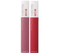 Maybelline New York - Juego de 2 pintalabios mate de larga duración, no deja manchas, efecto mate, Lover (15) + Pioneer (20), 5 ml