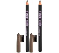 Maybelline New York Lápiz de Cejas Quick Shaper, Rellena y Define las Cejas, Acabado Natural, Larga Duración, Punta Afilable, Tono: 04 Castaño Medio (Paquete de 2)