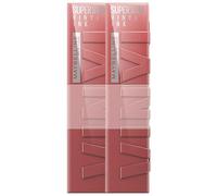 Maybelline New York lápiz labial líquido, Liquid Lipstick con 16 horas de duración y acabado brillante, Super Stay Vinyl Ink, n.º 35 Cheeky, 2 x 4,2 ml