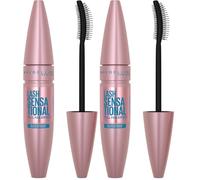 Maybelline New York Máscara de Pestañas Volumen Waterproof, Lash Sensational, Negro, 9.5 Mililitros (Paquete de 2)