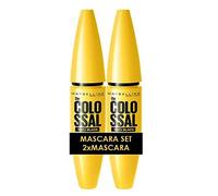 Maybelline New York Schwarze Mascara für kolossales Volumen, Mit Collagen, Wimperntusche im Doppelpack, Volum'Express The Colossal, Black (Schwarz), 2 x 10,7 ml