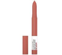 Maybelline New York, Superstay Ink Crayon Pintalabios Mate Cremoso Larga Duración, Fácil aplicación, No reseca, Tono 100 Reach High 20 g