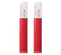 Maybelline New York, SuperStay Matte Ink, Cofre 2 Pintalabios Permanentes Líquidos de Larga Duración, Efecto Mate, Maquillajes Labiales, Tono 20 Pioneer - 2 Unidades, 10 ml