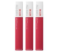 Maybelline New York SuperStay Matte Ink Lip Tint Color 80 Regla de cobertura completa y resultado uniforme con aplicador de punta de larga duración 16h - 3 lápices labiales