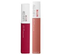 Maybelline New York SuperStay Matte Ink Tinte de Labios Efecto Opaco Color Intenso y Duradero con Aplicador de Punta de Precisión Kit de Maquillaje de 2 Barras de Labios 115 Founder y 65 Seductress