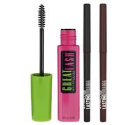 Maybelline Nueva York - Maquillaje rutinario Visión intensa: Duo Lasting Drama Eyeliner 36h Sugar & Black Out + Great Lash Mascara Blackest-Black