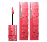 Maybelline Nueva York SuperStay Vinilo Tinta Pintalabios Color 160 Sultry Brillante Brillo Labial Color Vinilo Efecto Fórmula No Transfer Durabilidad hasta 16h - 2 Unidades de 4,2 ml