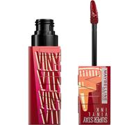 Maybelline Pintalabios líquido de Nueva York con 16 horas de duración y acabado brillante, tinta de vinilo Super Stay No.195 Barbacoa, 4,2 ml