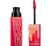 Maybelline Salsa de tinta de vinilo de Nueva York, n.º 210 Pomodoro | Duración 16H, brillo de vinilo, resistente a las manchas y altamente pigmentado, Shake Swipe & Go, Super Stay