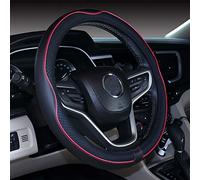 Mayco Bell 2019 Nuevo Coche de Cuero de Microfibra Extra Grande 17 18 19 Pulgadas Cubierta del Volante para Camiones Grandes (Negro Rojo, 47-48cm)