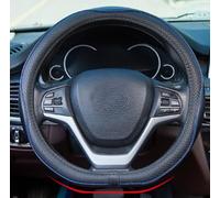 Mayco Bell Funda de Cuero de Microfibra para Volante (Forma de D, Negro y Azul)