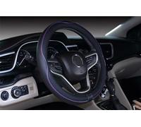 Mayco Bell Funda de Cuero de Microfibra para Volante pequeño (14 a 14.25 Pulgadas, Negro Morado)