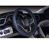 Mayco Bell Funda para volante de coche para hombre y mujer, antideslizante, segura, suave y transpirable (negro azul, 37,8 a 38,1 cm)