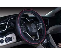 Mayco Bell Funda para volante de coche para hombres y mujeres, antideslizante, segura, suave, transpirable (negro rojo, 14.75 a 15 pulgadas)
