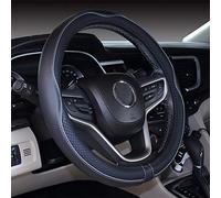 Mayco Bell Funda para Volante de Gran tamaño Antideslizante, Segura, Suave, Transpirable, Duradera, Envolvente Completa, Agarre cómodo de Piel de Microfibra (15.5-16 Pulgadas, Negro Gris)