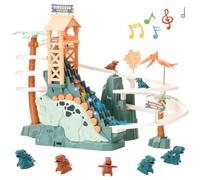 Maycoly Escalera Tobogan Pista Juguete, Montaña Rusa Juguete,Cars Race Track Toys con 5 Dinosaurios, Música, Preescolar Educativo y Juguete Interactivo para 3 4 5 6 Niños Niñas