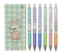 Maydahui 12 bolígrafos retráctiles para cachorros, bolígrafos retráctiles para perros, bolígrafos de impresión de animales de dibujos animados, tinta negra para suministros de oficina, hogar, amantes