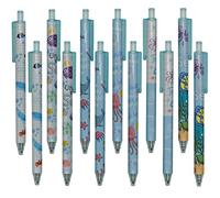 Maydahui 42 bolígrafos de gel de animales marinos azules lindos bolígrafos Kawaii de impresión retráctil, pluma de pez pulpo delfín, tiburón, tortuga, cangrejo estilo tinta negra para estudiantes de fiesta escolar