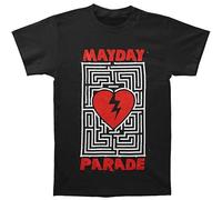 Mayday Parade Heart Maze Print Unisex T-Shirts Men tee Cotton Tops Black Shirt L