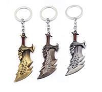 MayDee 3 piezas God of War llavero Kratos Arma Blades of Chaos colgante llavero hacha espada llavero llavero chaveiro joyas hombre