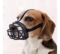 Mayerzon Bozal para perro, canasta de bozal de silicona transpirable para perros antiladridos y antimasticación (tamaño 1-7/3 pulgadas, negro)